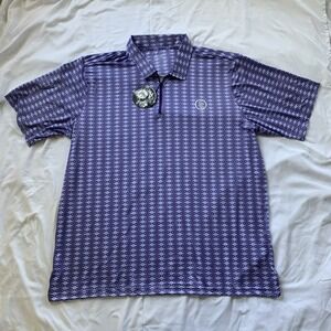 NWT Rusty Putter‎ Golf Polo Size XL Purple White Abstract Pattern Geometric